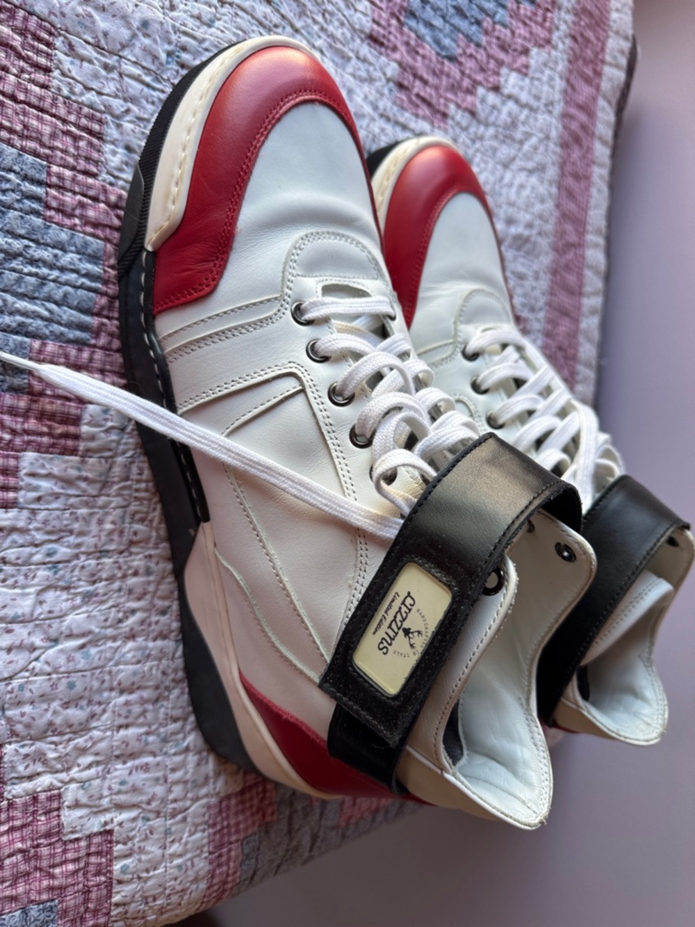 Lizims Limited Edition White Sneakers with Black Strap
